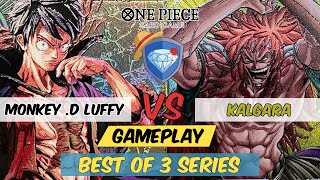 Mono Black MonkeyDLuffy vs Yellow Kalgara Deck Battle  One Piece Card Game OP08 [upl. by Esau]