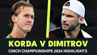 Grigor Dimitrov vs Sebastian Korda Highlights CINCH CHAMPIONSHIPS 2024 🔴 [upl. by Eenal453]