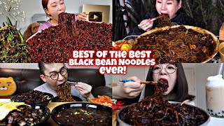 BLACKEST BLACK BEAN NOODLES MUKBANG⚫🤯😱😵 [upl. by Aubrey]