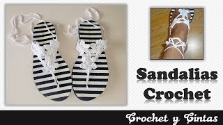 Sandalias tejidas a crochet para mujer 👡 [upl. by Mcilroy825]