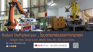 หุ่นยนต์ยกกล่องออกจากพาเลท Robot Depalletizer [upl. by Zellner953]