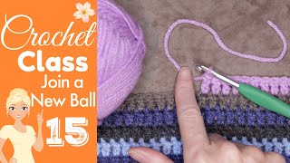 How to Join a New Ball of Yarn 👉 CROCHET CLASS 15 📚 Joining Yarn Middle of Row [upl. by Culberson]