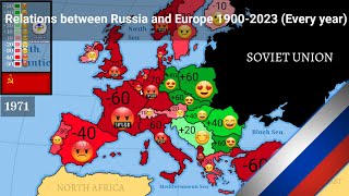 Relations between Russia 🇷🇺 and Europe 19002023 Every year [upl. by Hnirt]