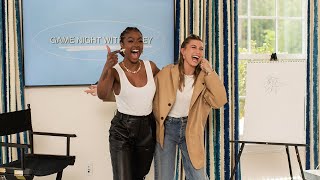 Justine Skye and Hailey Rhode Bieber play musical pictionary  GAME NIGHT WITH HAILEY [upl. by Nairdad]