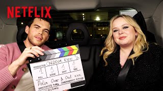 Bridgertons Nicola Coughlan and Luke Newton Take A Carriage Tour of London  Netflix [upl. by Saxon]