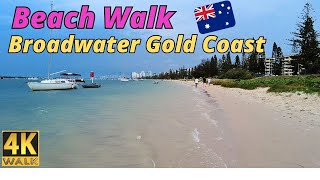 Broadwater Beach Walk 🏖️ Gold Coast Australia 4K [upl. by Divod]