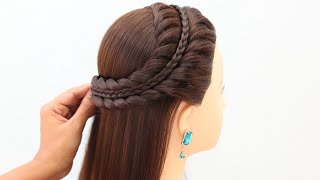 top cutest open hairstyle for party  hairstyle for birthday girl  hair style girl [upl. by Rosenquist]