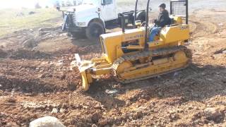 John Deere 350B Dozer pushin dirt [upl. by Drofxer746]