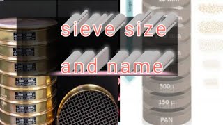 sieve name and size in roads construction [upl. by Enamrej]