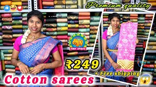 ORDER TO 8438422306 😱 ₹249  FREE SHIPPING 🤩 FANCY COTTON SAREES RESTOCK🥳 [upl. by Danny617]