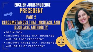 PRECEDENT PART 2  CIRCUMSTANCES THAT INCREASE AND DECREASE AUTHORITY OF PRECEDENT  LLB LLM CSS [upl. by Ybeloc]