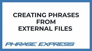 Creating phrases from external data files [upl. by Aivil60]