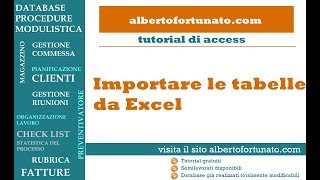 Importare in access le tabelle excel  Corso 2019 [upl. by Sower]