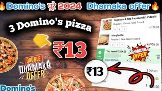 3 DOMINOS PIZZA in ₹13 😋🍕Dominos pizza offerDominos pizza offers for todaydominos coupon code [upl. by Iverson]