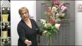 How To Design With Silks  Floral Design Series How To Make A Door Spray Decoration [upl. by Adigirb536]