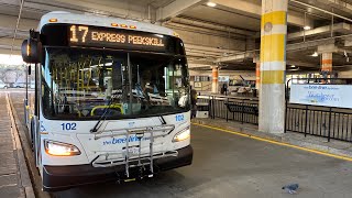 BeeLine On Board 2023 NF XDE35 Hybrid Xcelsior 102 On Bus Route 17 Exp To Peekskill 11012024 [upl. by Lecirg]