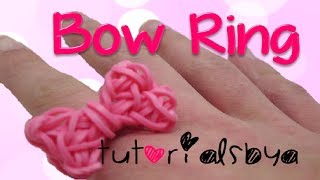 OLD amp FAST TUTORIAL Bow Ring Rainbow Loom Tutorial [upl. by Aderf]