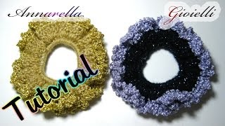 Tutorial fermacoda uncinetto  Accessori capelli  How to crochet a scrunchie [upl. by Emse770]