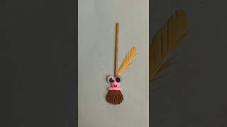 Easy Broom Craft from stick New Creative ideas broom trending diy clay youtubeshorts [upl. by Kurzawa922]