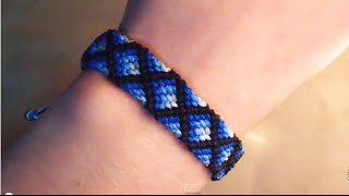 Tutorial pulsera de hilo ➢ Macrame  Modelo diamantes con relleno [upl. by Emalee]