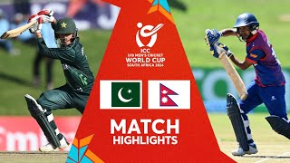 Pakistan v Nepal  Match Highlights  U19 CWC 2024 [upl. by Ulrike]