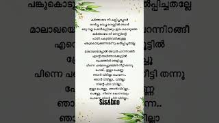 Vidilla ponne njan vidilla song 🎵 LYRICS🎤anusree sisbro shortsviral song [upl. by Tichonn]