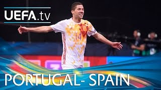 Futsal EURO Highlights Spain beat Portugal 62 [upl. by Marius]