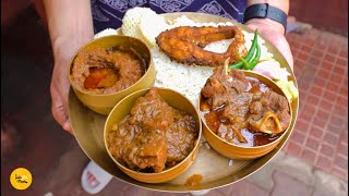 Bhubaneswar Famous Odia Style Unlimited Non Veg Peetal Thali Rs 249 Only l Odisha Food Tour [upl. by Sabino]