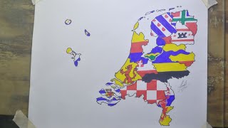 Drawing Netherlands province flags  Netherlands flag maps  nederland provincie vlag kaarten [upl. by Seluj526]