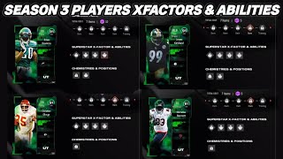 SEASON 3 FIELD PASS PLAYERS XFACTORS amp ABILITIES LEAKED  MADDEN 25 ULTIMATE TEAM [upl. by Siberson]