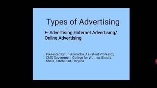 Types of Advertising Internet Advertising [upl. by Inele]