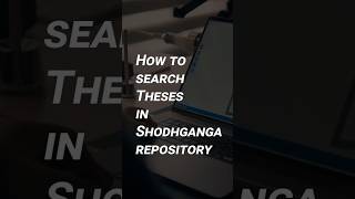 Search Theses in Shodhganga Repository  Quick Guide [upl. by Ardnahs]