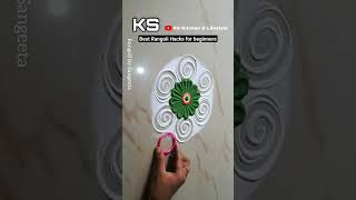 VERY EASY TRICOLOR RANGOLI FOR INDEPENDENCE DAY SATISFYING RANGOLI BY SANGEETA [upl. by Adnot276]