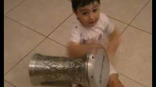 baby drummer plays darbuka amazing [upl. by Ardell]