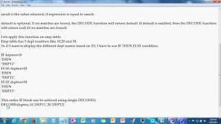 DECODE Function  IFTHENELSE in SQL ORACLE Query With Example [upl. by Vilhelmina]