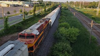 TRAINS Eastbound CPKC Late Summer Evening Freight at St Johns Blvd Overpass [upl. by Kramlich]