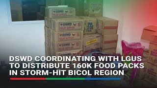 DSWD coordinating with LGUs to distribute 160K food packs in stormhit Bicol region [upl. by Giacinta]