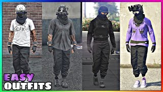 Top 4 Best Easy To Make Male Tryhard Black Jogger Outfits 5 GTA Online [upl. by Attesoj502]