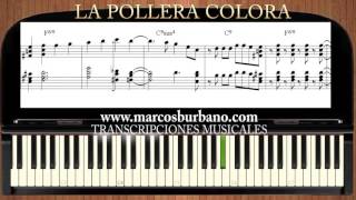 LA POLLERA COLORA  PIANO TUTORIAL [upl. by Eilime]