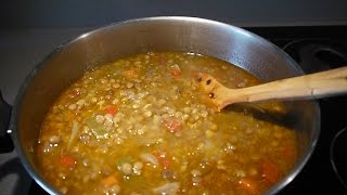 ¿Cómo hacer unas lentejas con verduras  Lentils soup [upl. by Ahtenak]