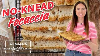 Easy NoKnead Focaccia Bread Recipe [upl. by Reifinnej62]