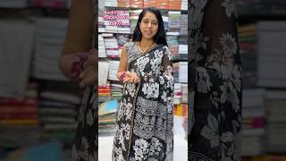 Black and white georgette fabric Fancy saree wow order 7249060092 shorts trending viralvideo [upl. by Chill580]