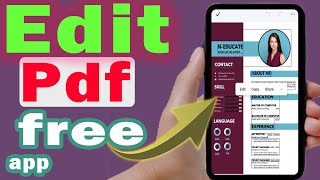 How to edit pdf file in mobile free app step by step [upl. by Alleahcim896]