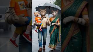 Cute kitten With Parents 😻😺 cat catstory petlovers ytshortsindia catlovers aiart ai [upl. by Godart]