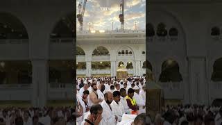 Pilgrims perform Eid al Adha prayer at Kaaba in Mecca [upl. by Alaikim]