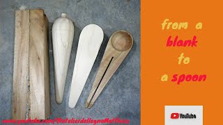 woodturning  from a blank to a spoon [upl. by Munster]