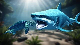 Jurassic World Battle  Legendary Megalodon Vs Protostega [upl. by Clarie]