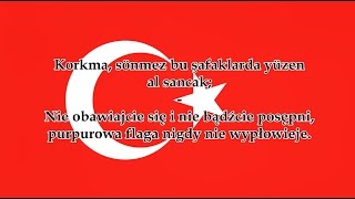 Hymn Turcji  Anthem of Turkey TRPL tekst [upl. by Nakah]