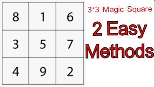 3 by 3 Magic Squad  3x3 Magic Square  Two Easy methods on 3x3 Magic Square  Magic Square 33 [upl. by Hogue]