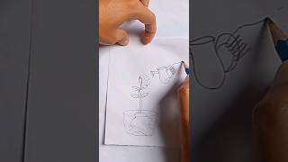 how to draw plant  easy plant tree drawing step by step shorts plants easydrawing art drawing [upl. by Shien]